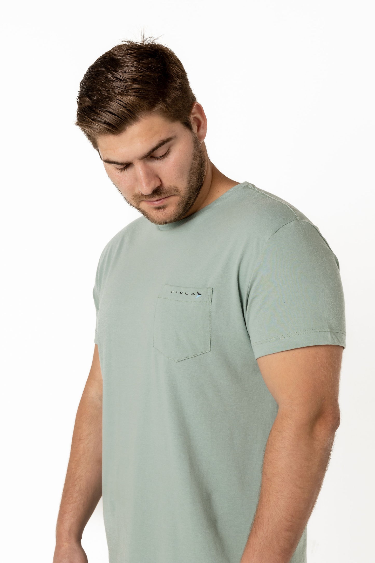 Short Sleeve Cotton T-Shirts (Smoke Green)