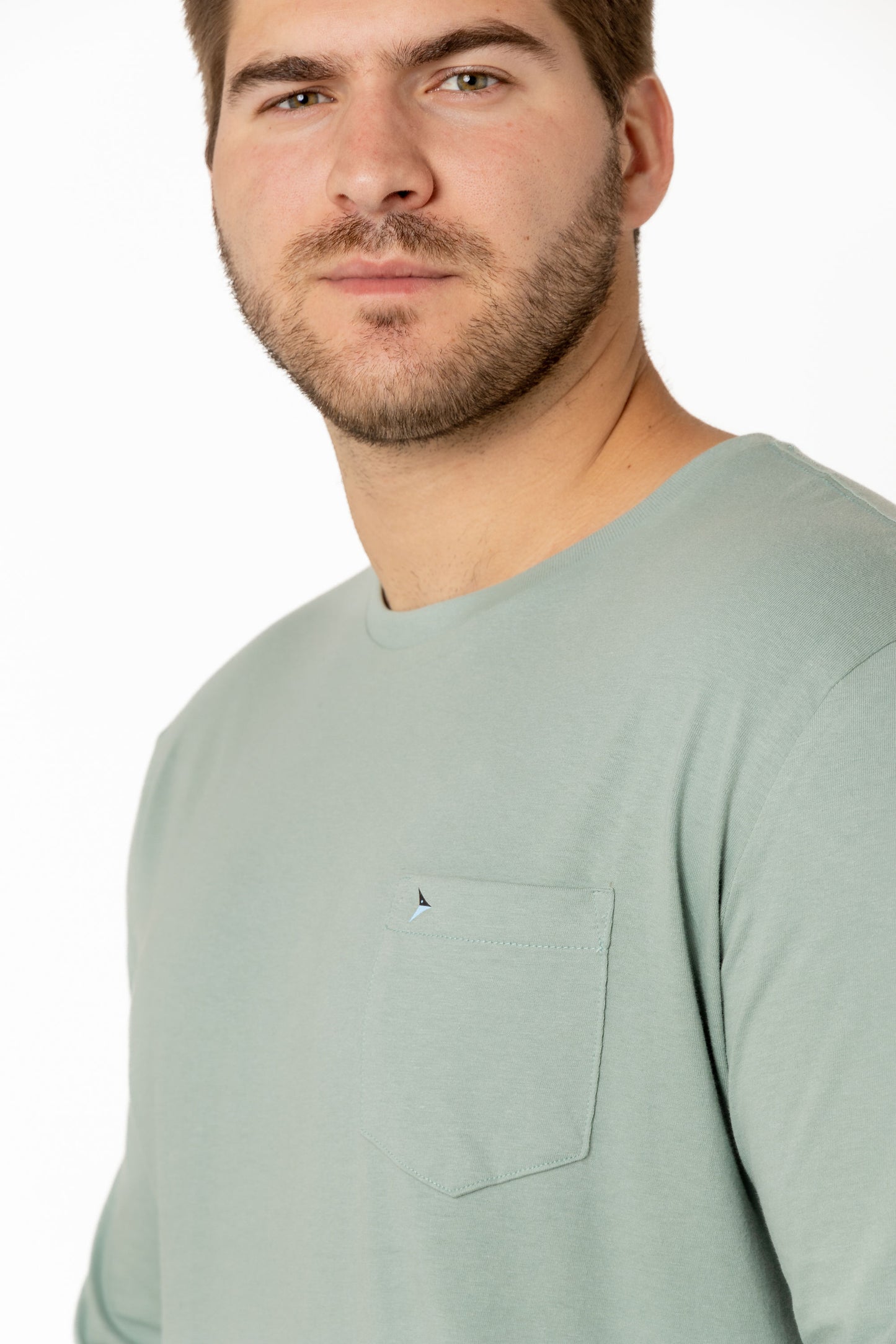 Long Sleeve Cotton T-Shirts (Smoke Green)