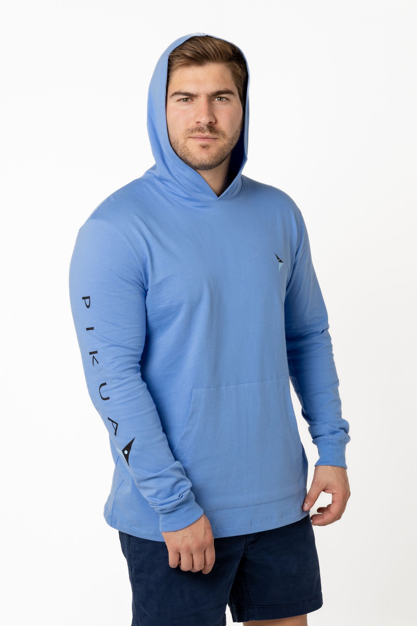 Long Sleeve Cotton With Hoodie (Blue Bonnet)