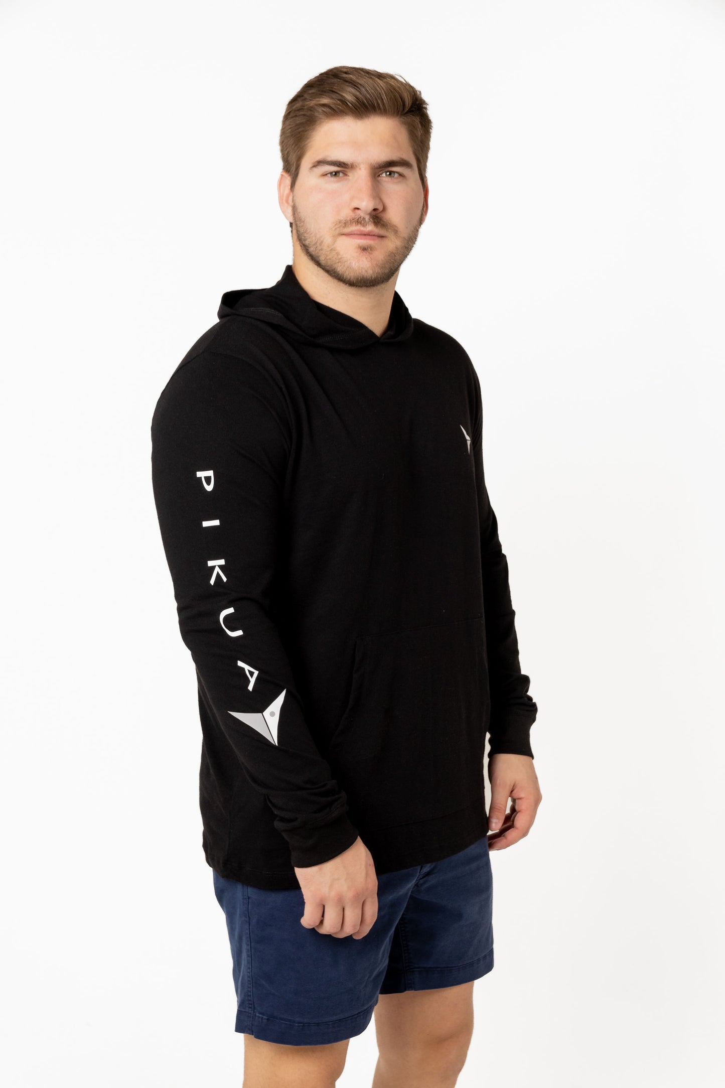 Long Sleeve Cotton With Hoodie (Jet Black)