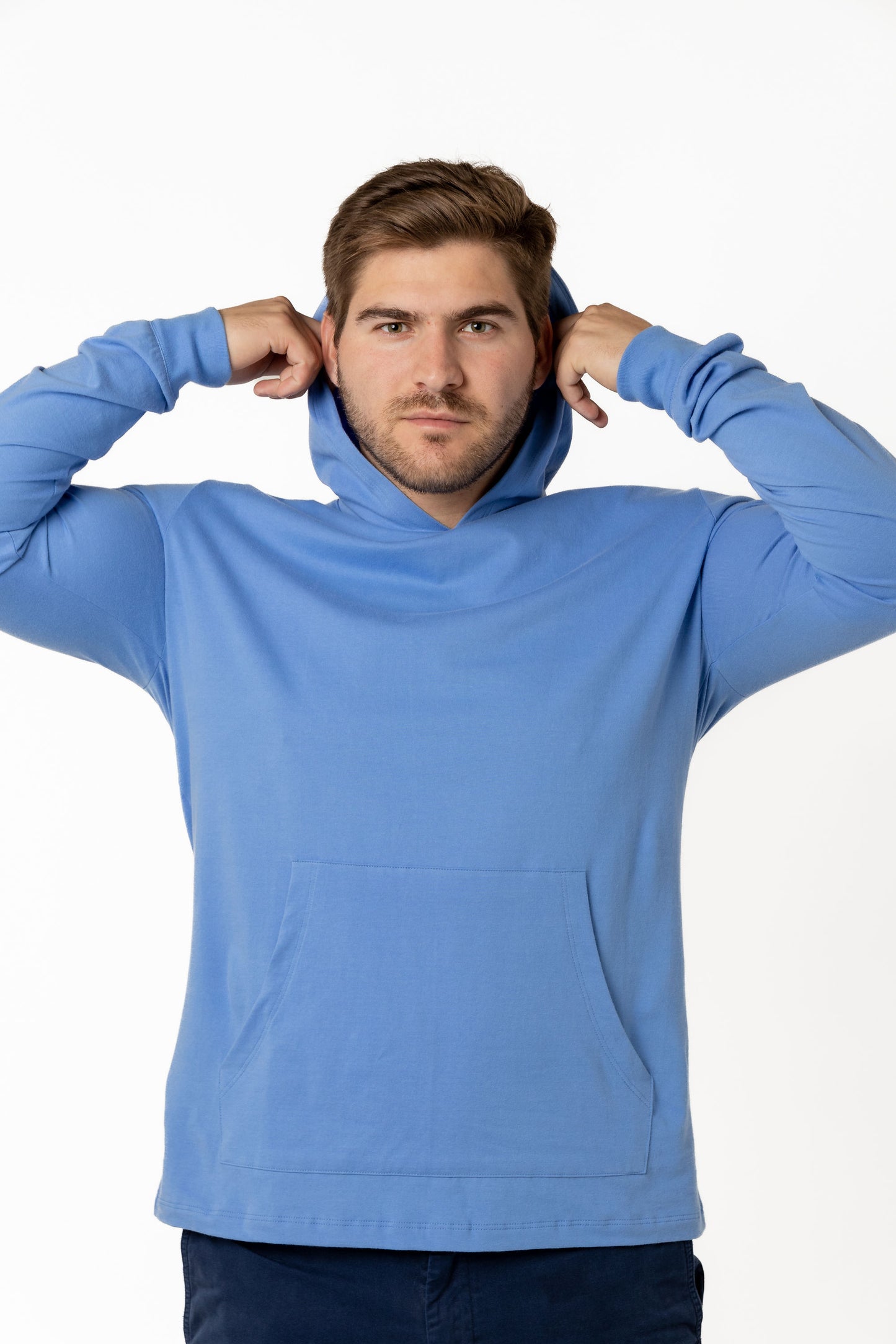 Long Sleeve Cotton With Hoodie (Blue Bonnet)