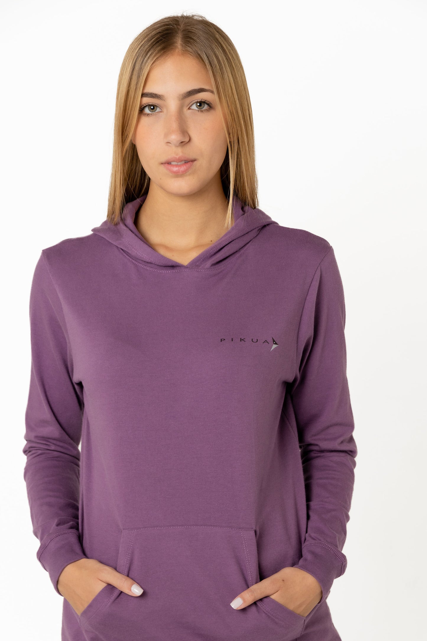 Long Sleeve Cotton With Hoodie (Black Plum)