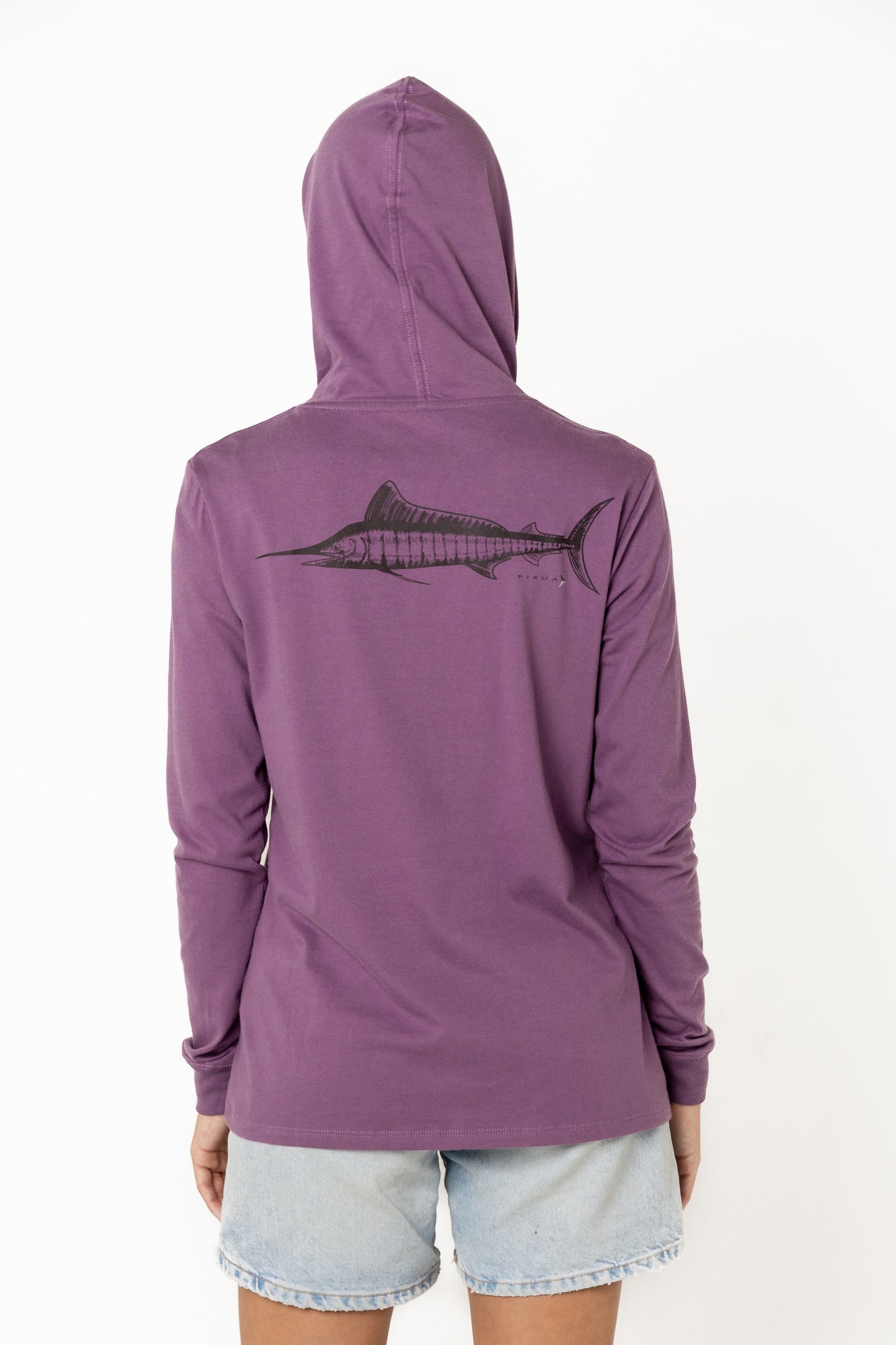 Long Sleeve Cotton With Hoodie (Black Plum)