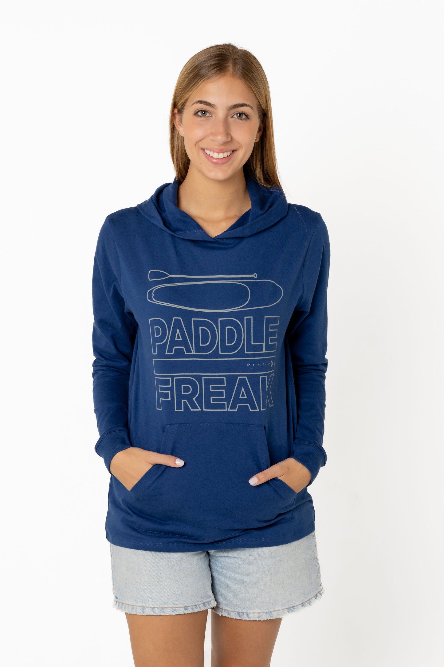 Long Sleeve Cotton With Hoodie (Dark Blue)