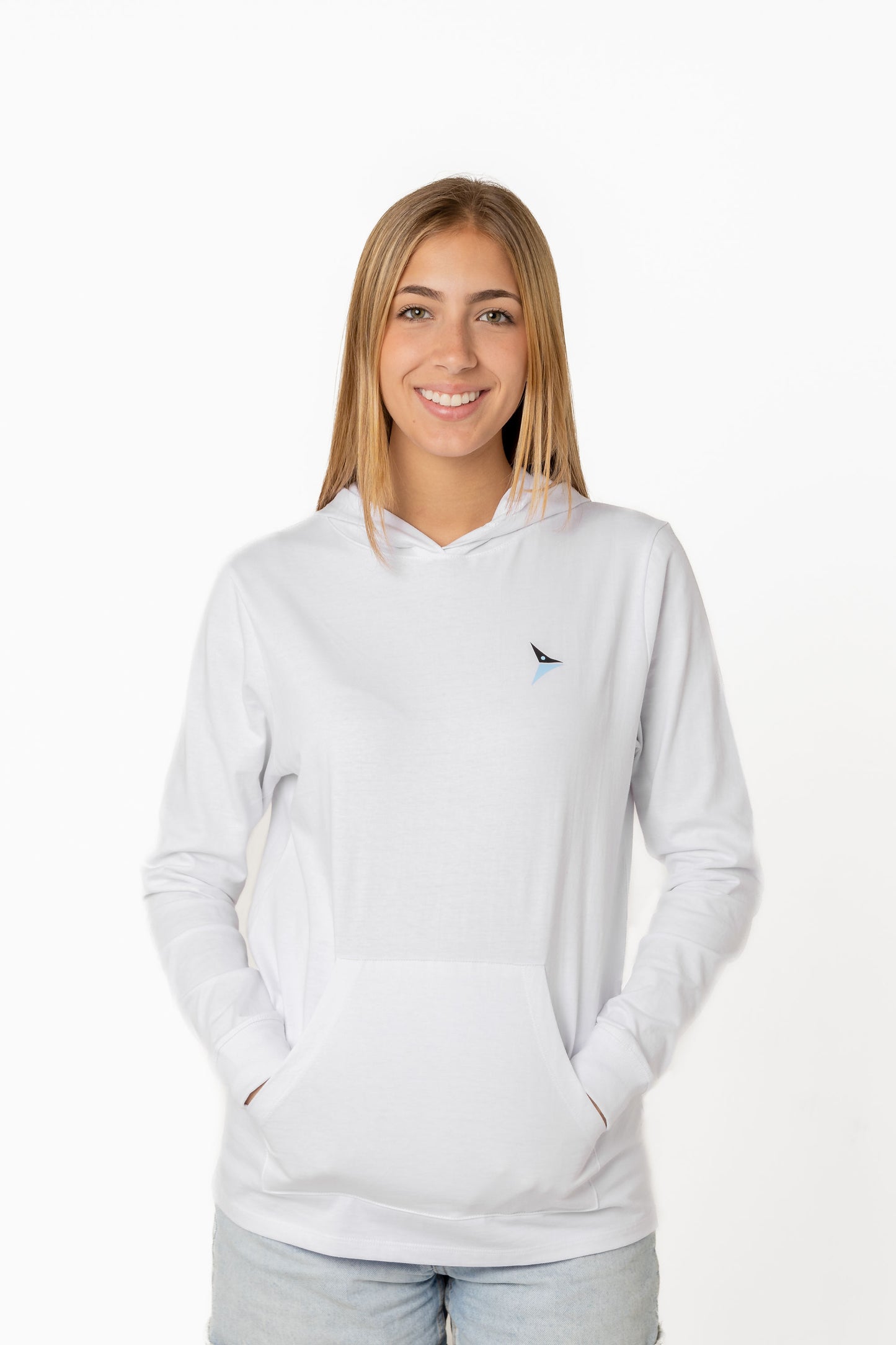 Long Sleeve Cotton With Hoodie (White)