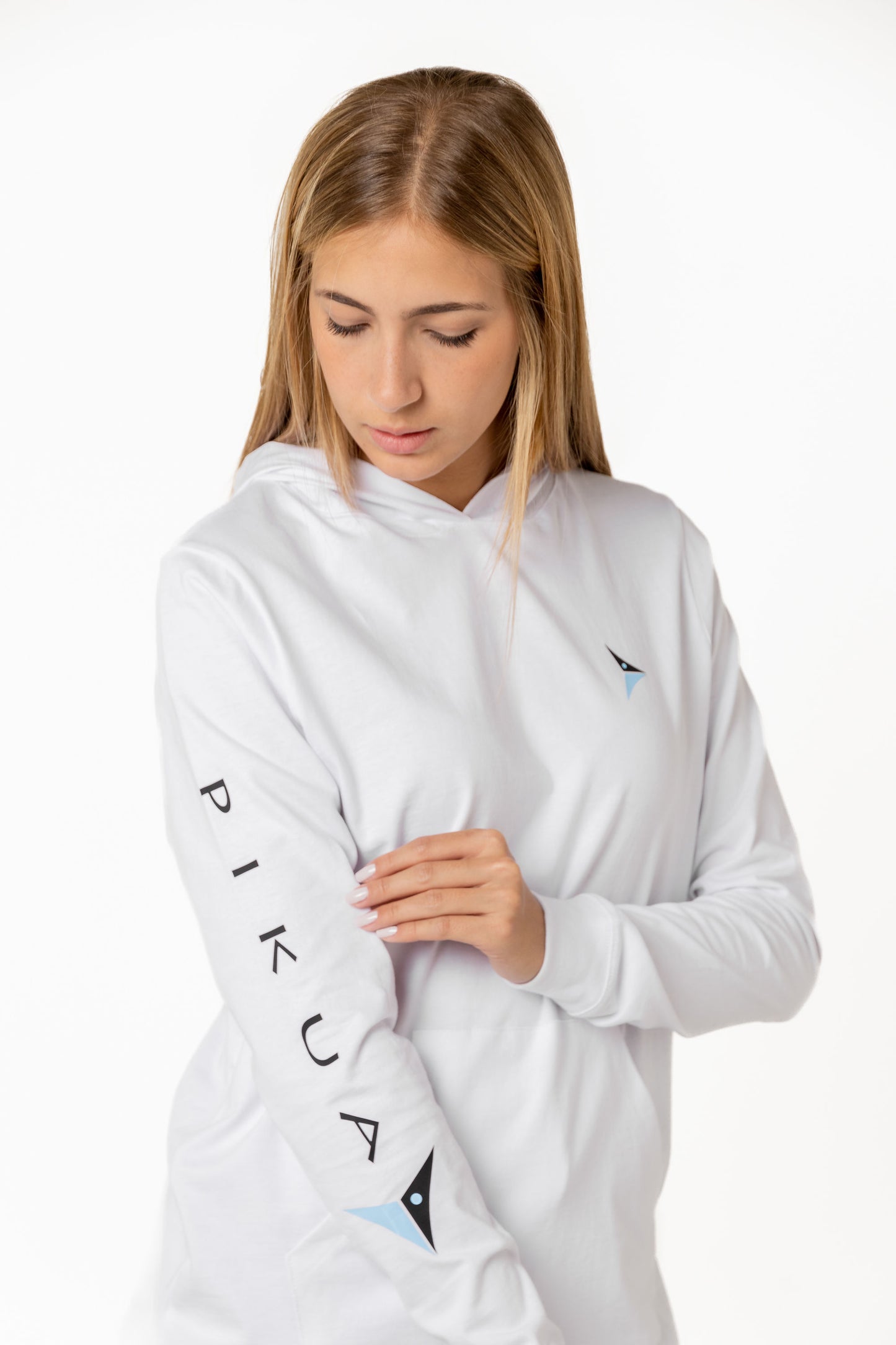 Long Sleeve Cotton With Hoodie (White)