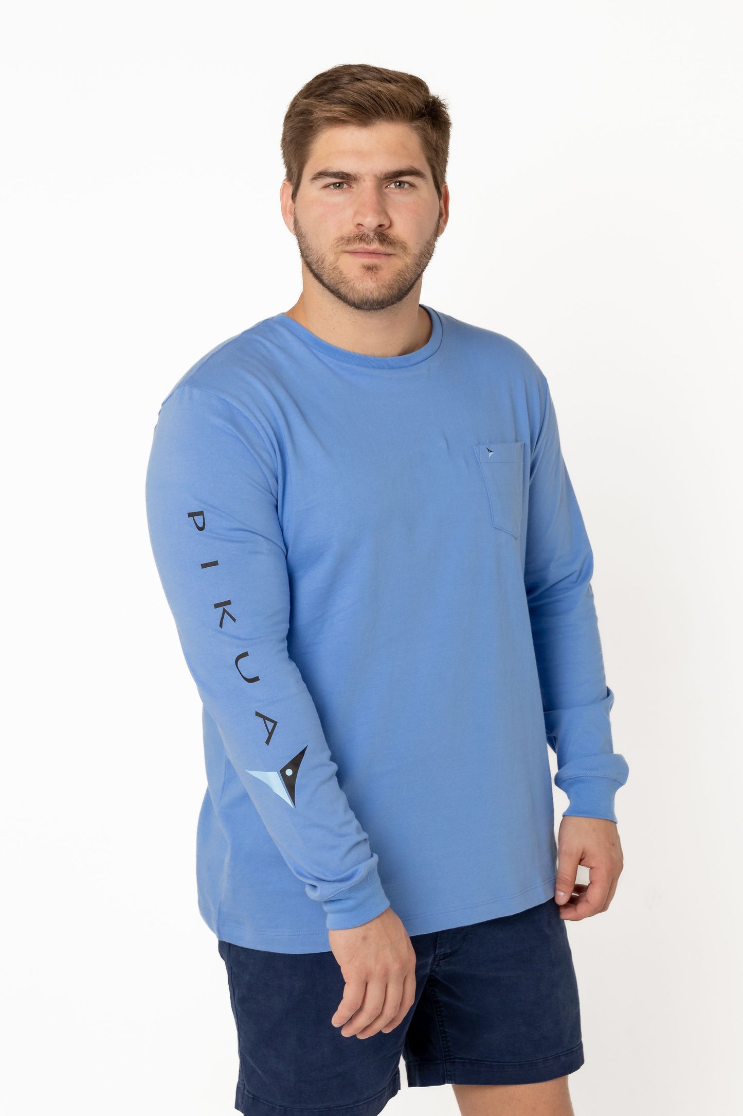 Long Sleeve Cotton T-Shirts (Blue Bonnet)