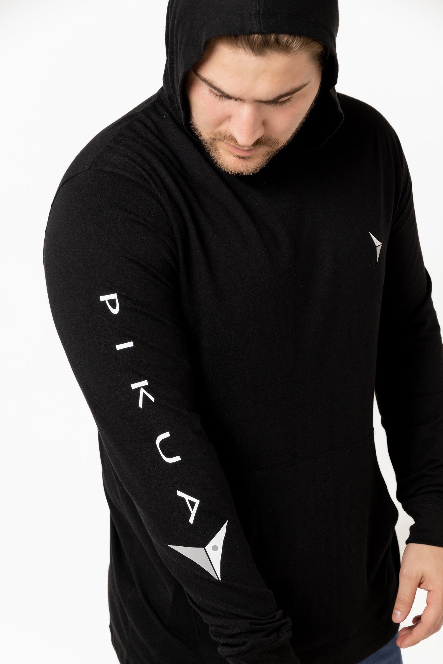 Long Sleeve Cotton With Hoodie (Jet Black)