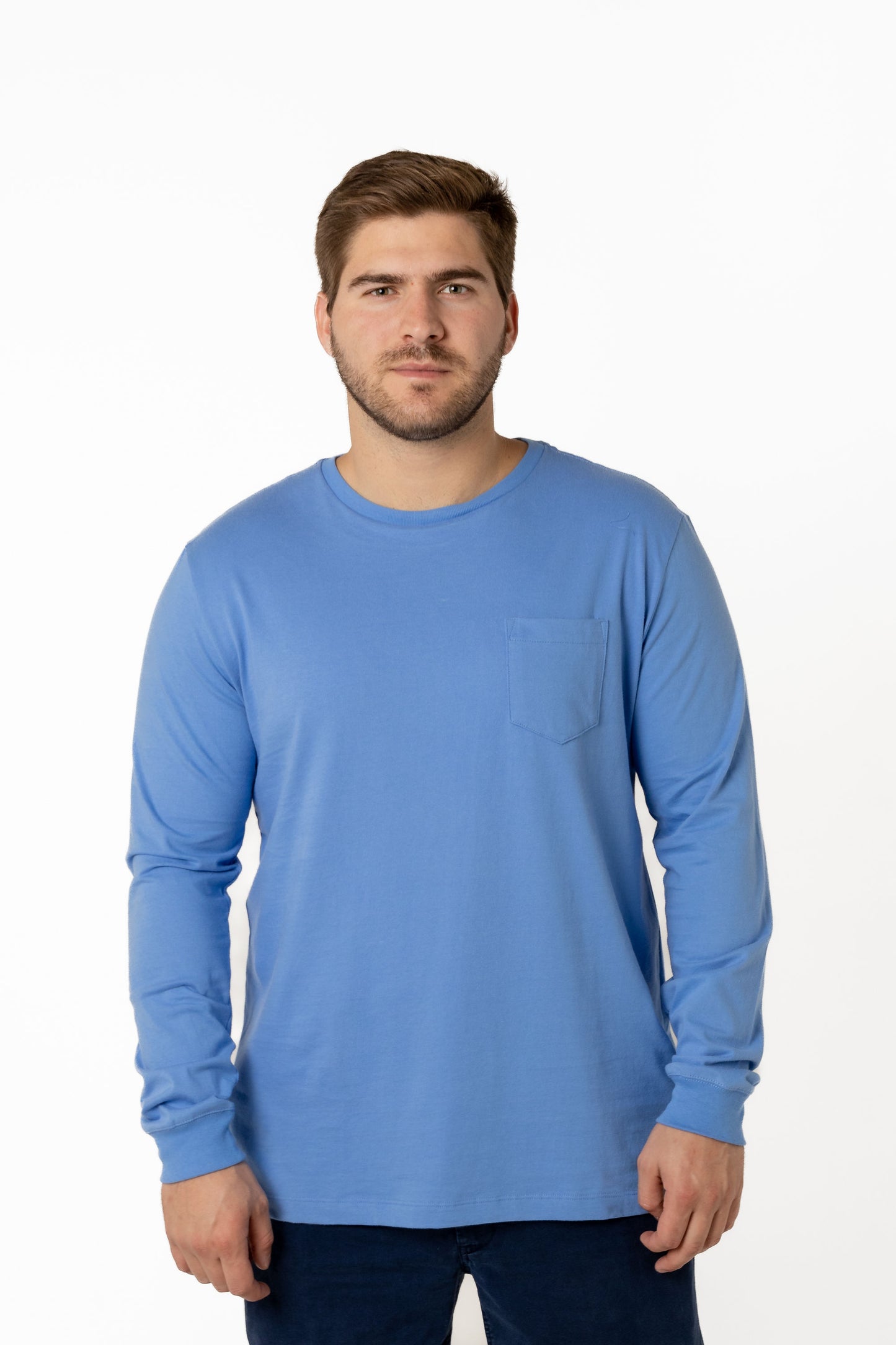 Long Sleeve Cotton T-Shirts (Blue Bonnet)