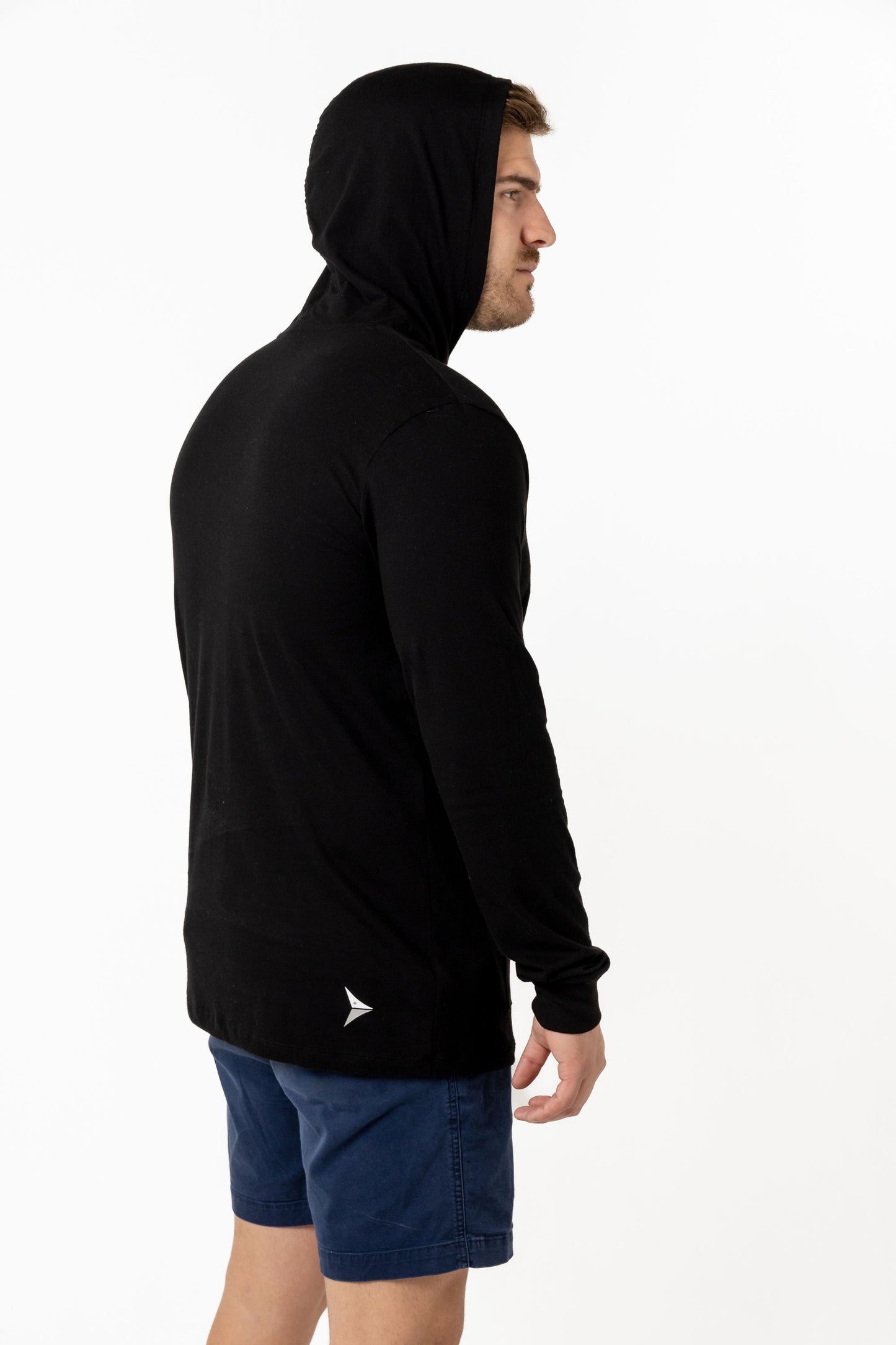 Long Sleeve Cotton With Hoodie (Jet Black)