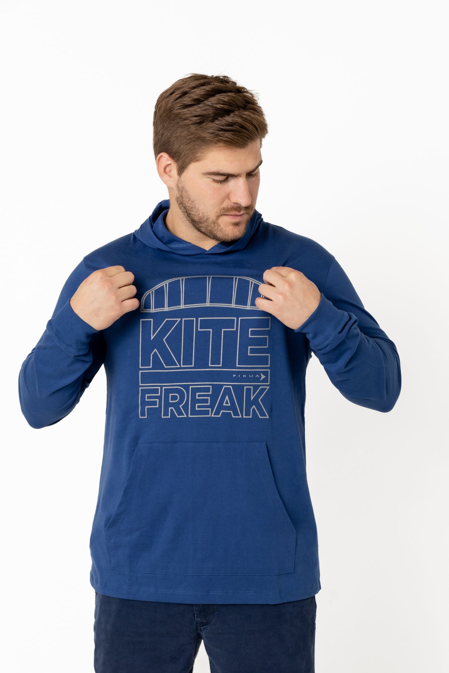 Long Sleeve Cotton With Hoodie (Dark Blue)