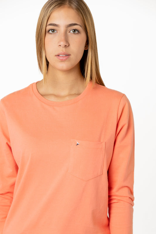 Long Sleeve Cotton T-Shirts (Persimmon)