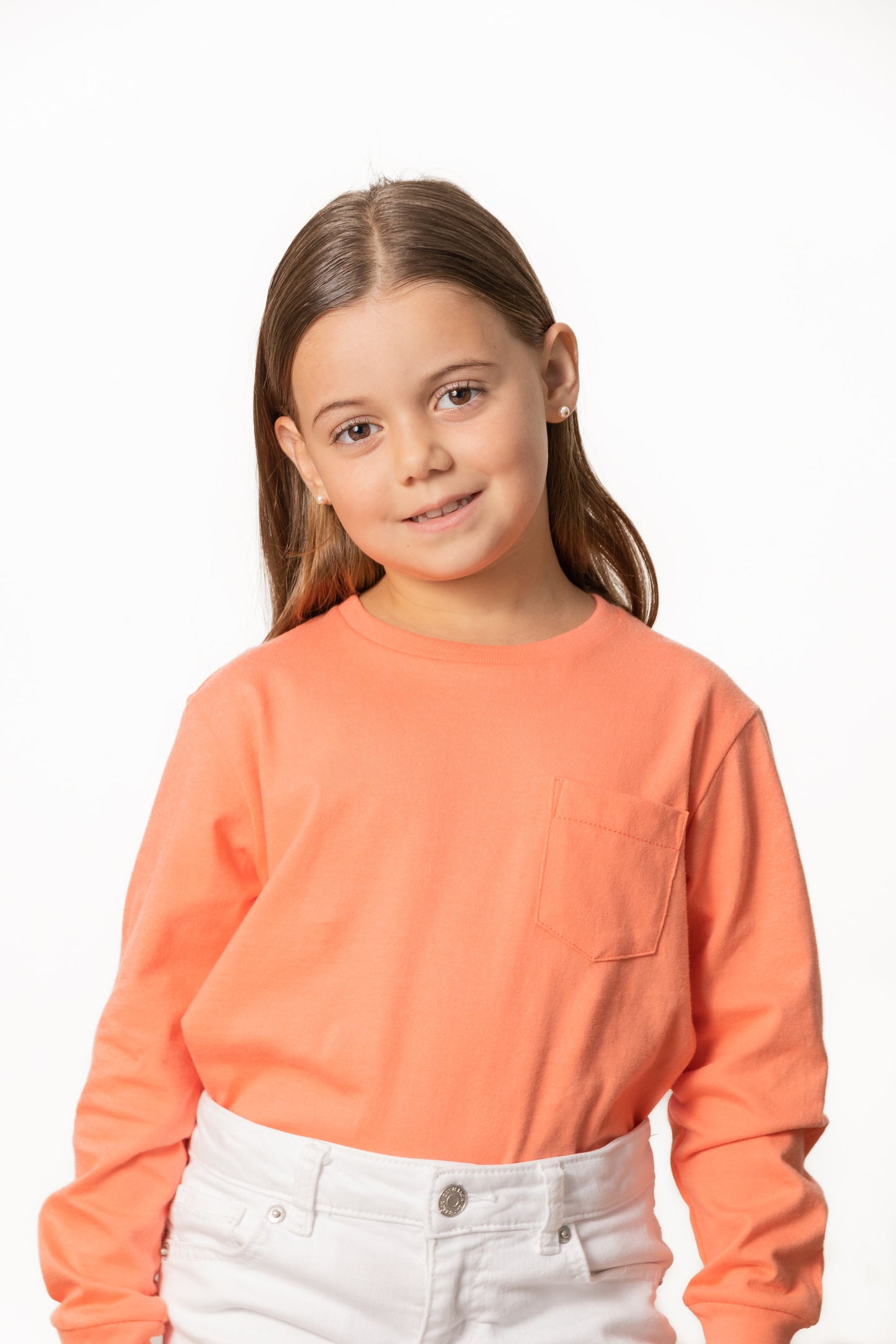 Long Sleeve Cotton T-Shirts (Persimmon)