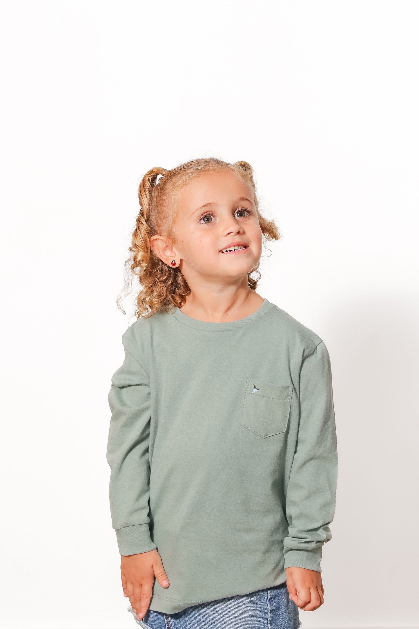 Long Sleeve Cotton T-Shirts (Smoke Green)